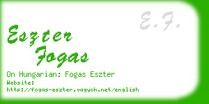 eszter fogas business card